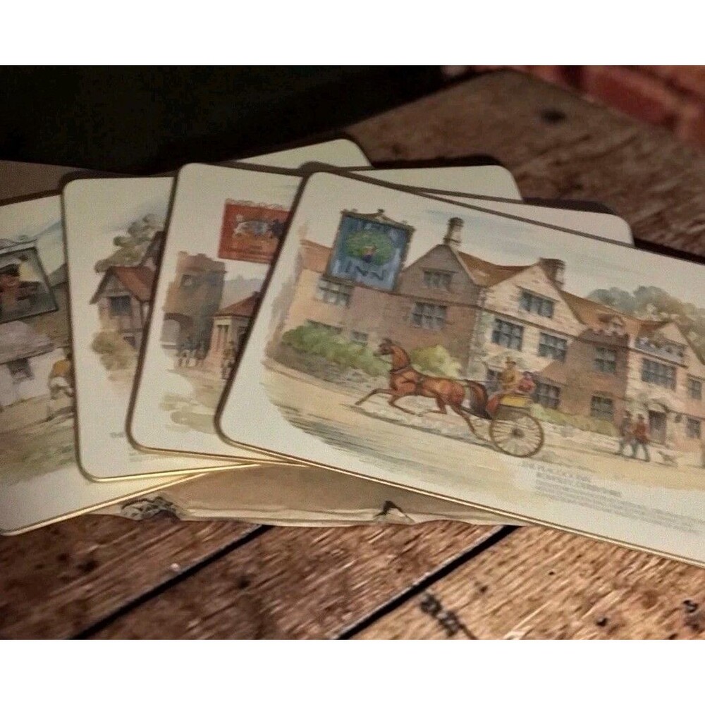 Clover Leaf Table Mats,Inns Of UK,(4),Resist-Heat,Juice,Alcohol,Cottagecore